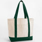 EarthAware® Organic Varsity Shopper - Natural/Bottle Green