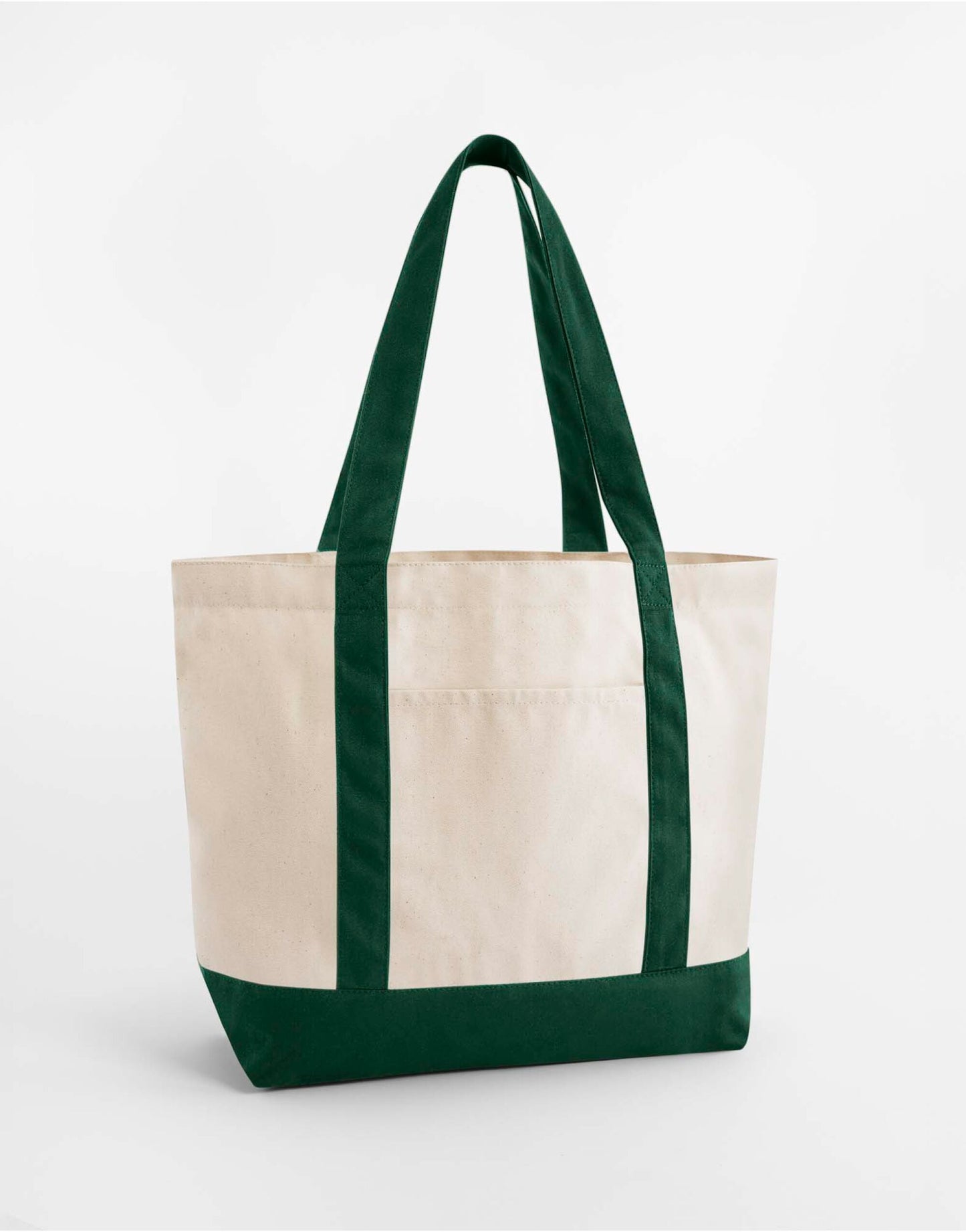 EarthAware® Organic Varsity Shopper - Natural/Bottle Green