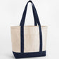 EarthAware® Organic Varsity Shopper - Natural/French Navy