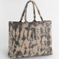 Tie Dye Canvas Tote Bag - Sand Black Tie Dye