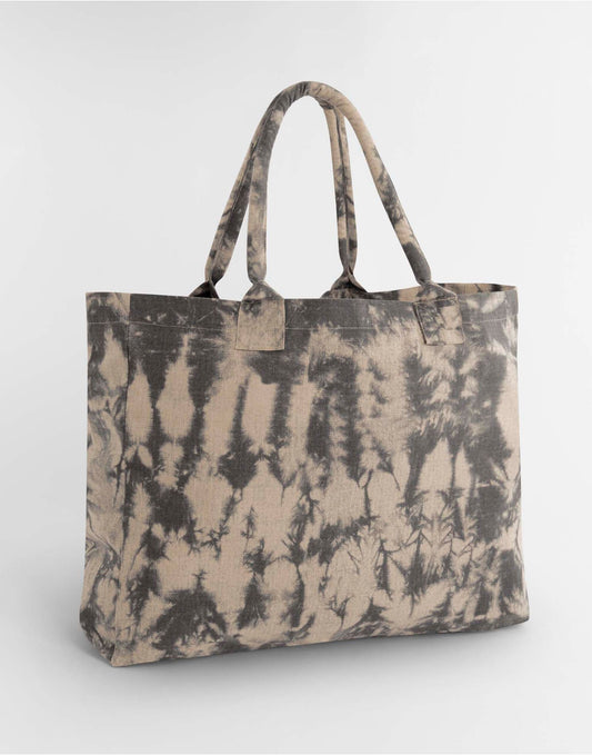 Tie Dye Canvas Tote Bag - Sand Black Tie Dye