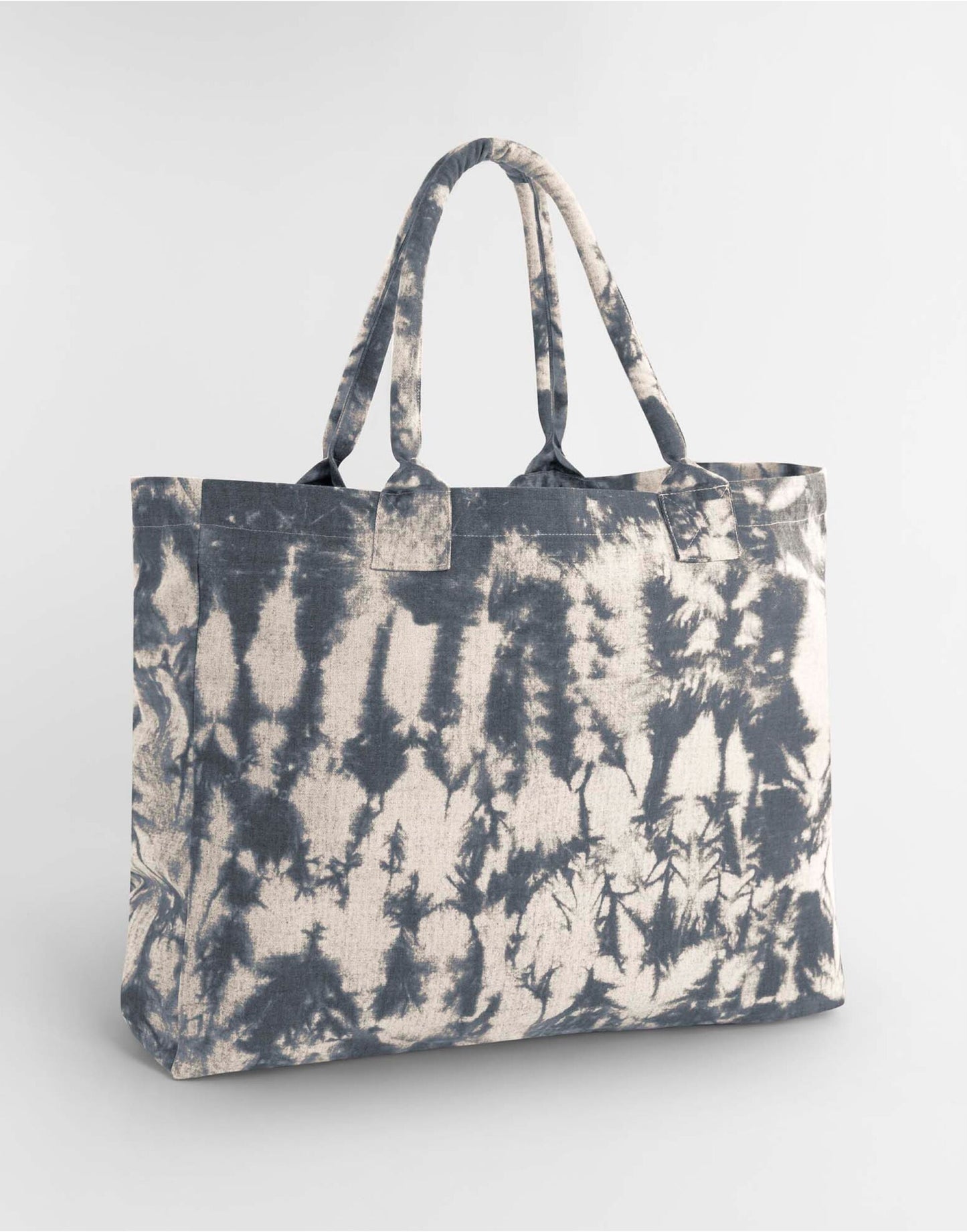 Tie Dye Canvas Tote Bag - Natural Black Tie Dye
