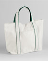 Courtside Medium Tote - Soft White/Bottle Green
