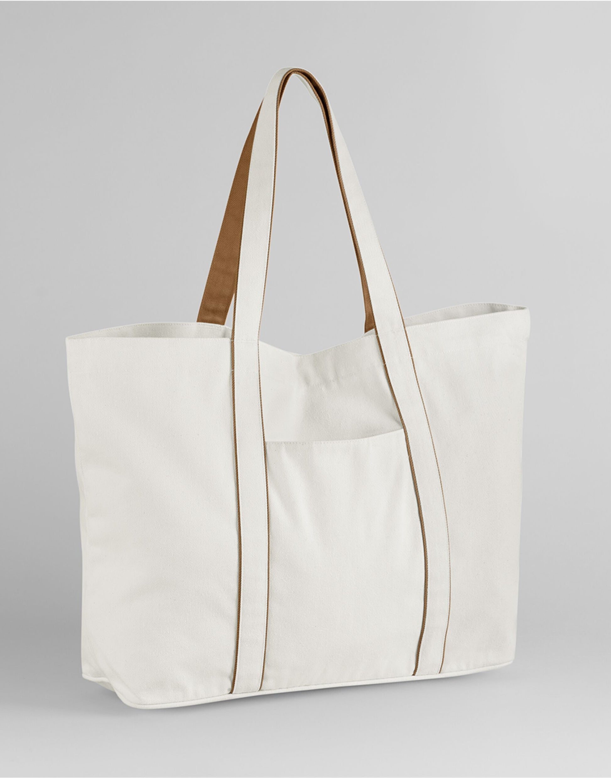 Courtside Large Tote - Soft White/Caramel