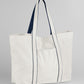 Courtside Large Tote - Soft White/French Navy
