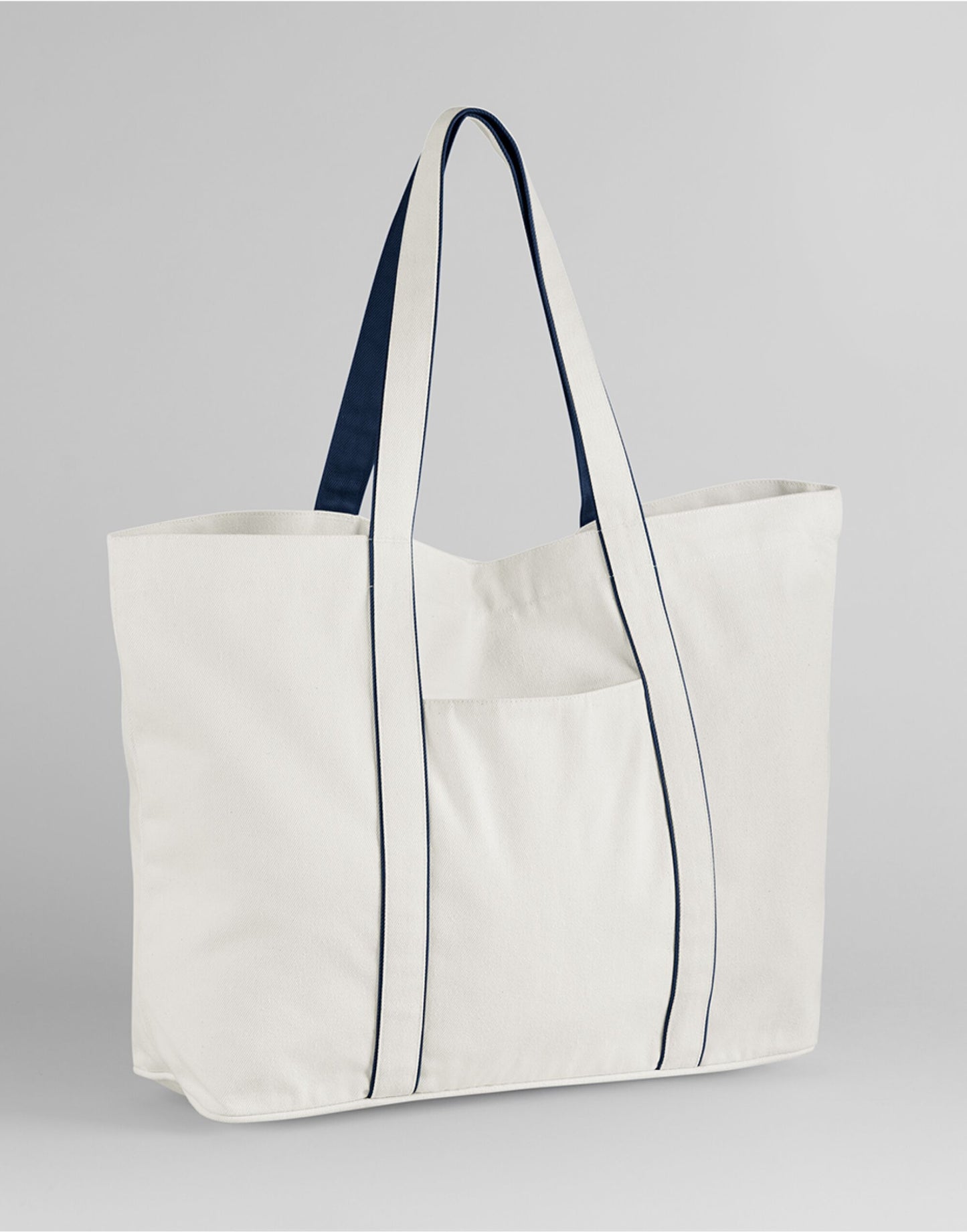 Courtside Large Tote - Soft White/French Navy