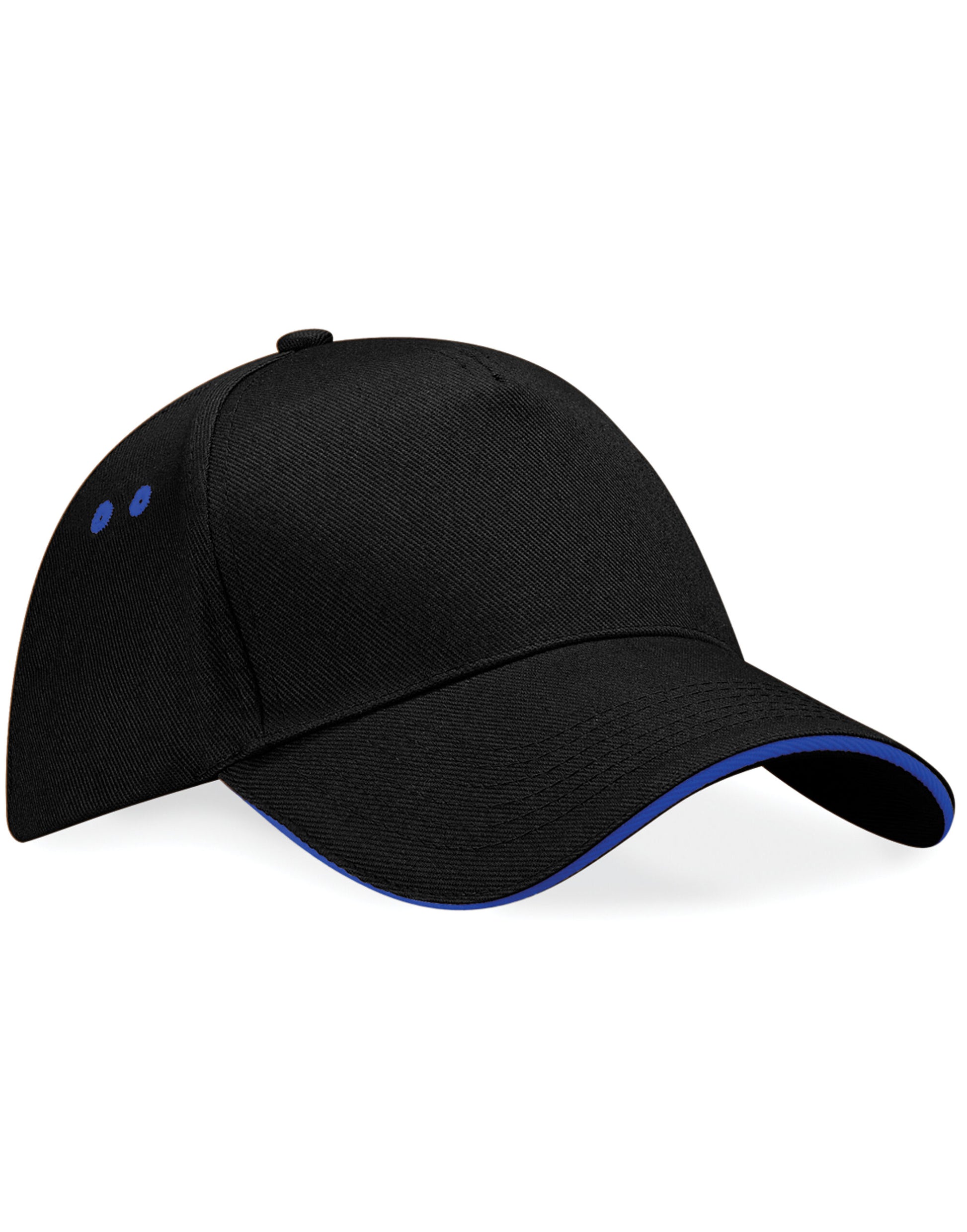 Ultimate 5 Panel Cap Sandwich Peak - Black/bright Royal