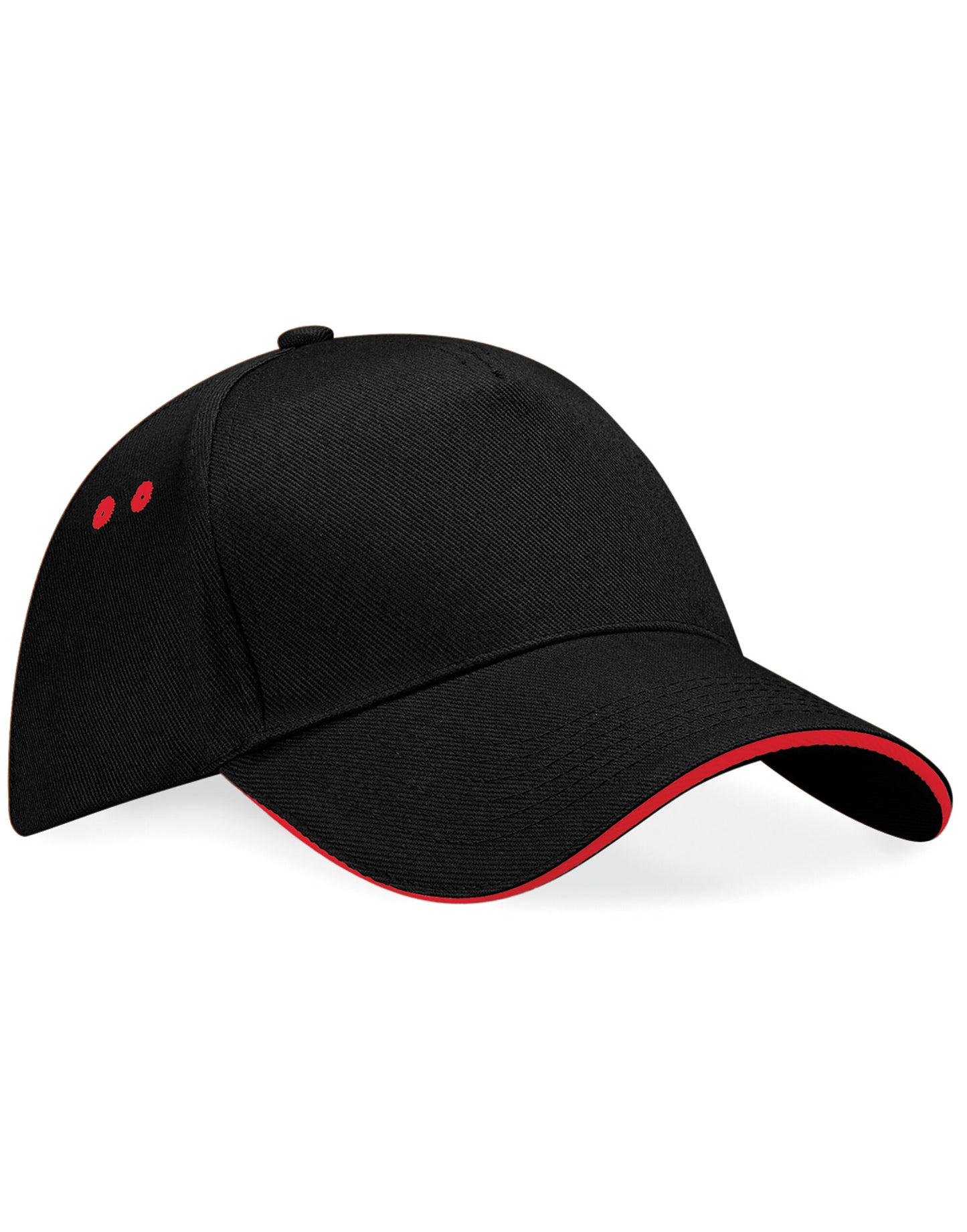 Ultimate 5 Panel Cap Sandwich Peak - Black/Classic Red