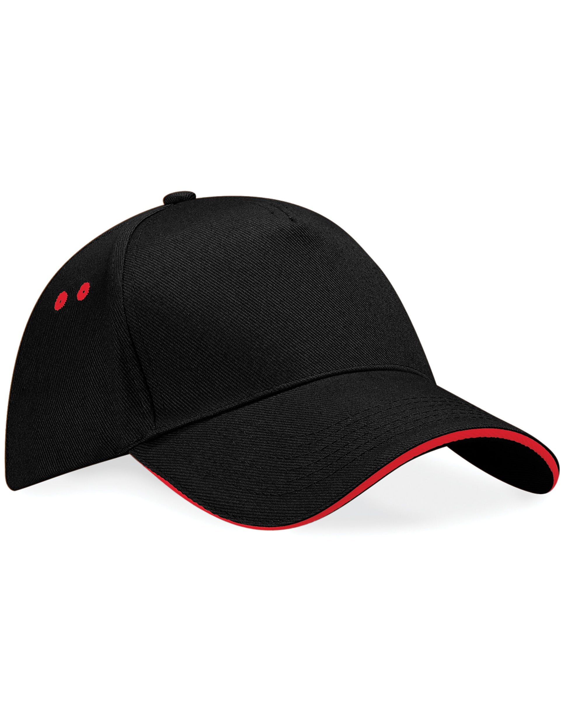 Ultimate 5 Panel Cap Sandwich Peak - Black/Classic Red