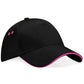 Ultimate 5 Panel Cap Sandwich Peak - Black/Fuchia