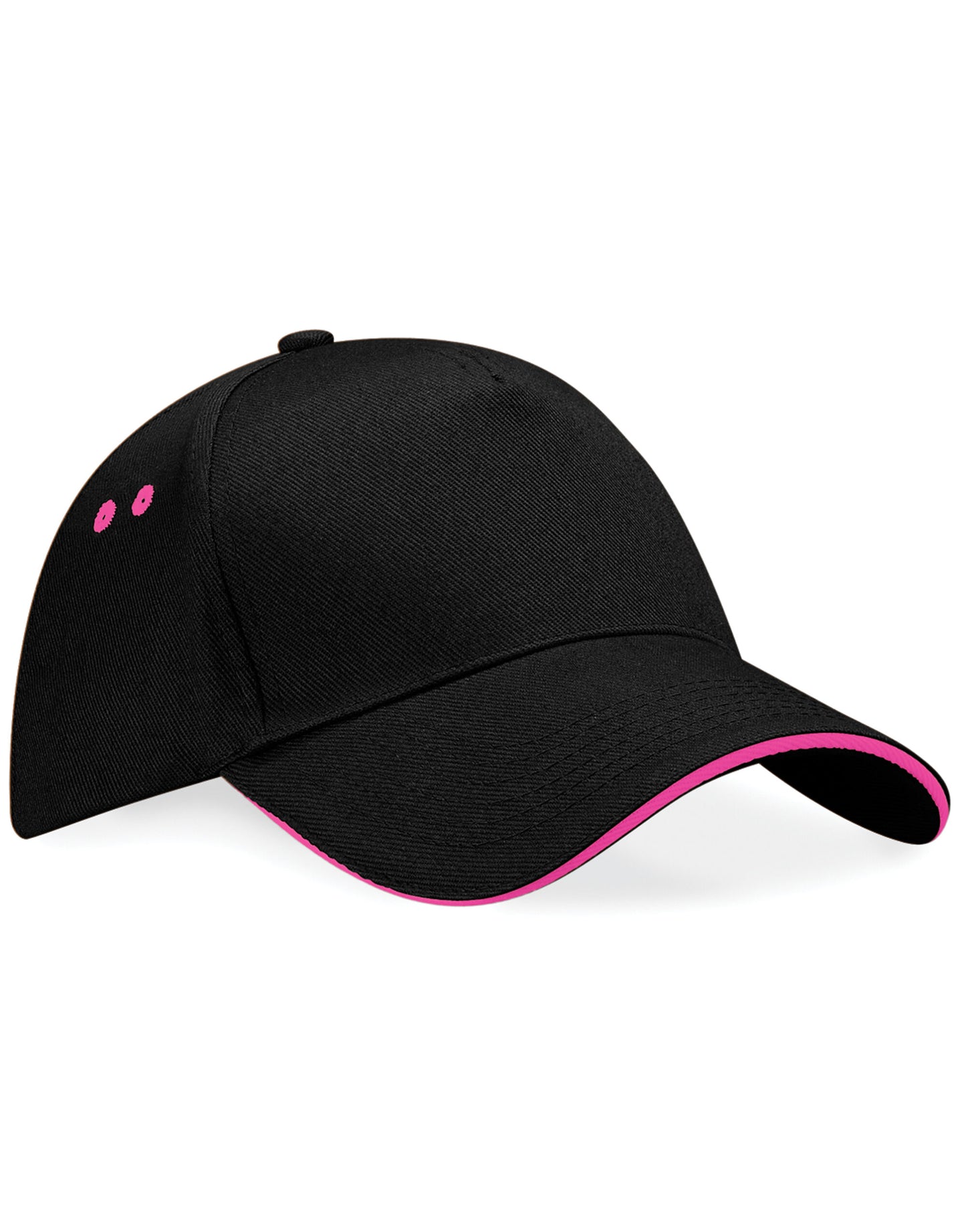 Ultimate 5 Panel Cap Sandwich Peak - Black/Fuchia