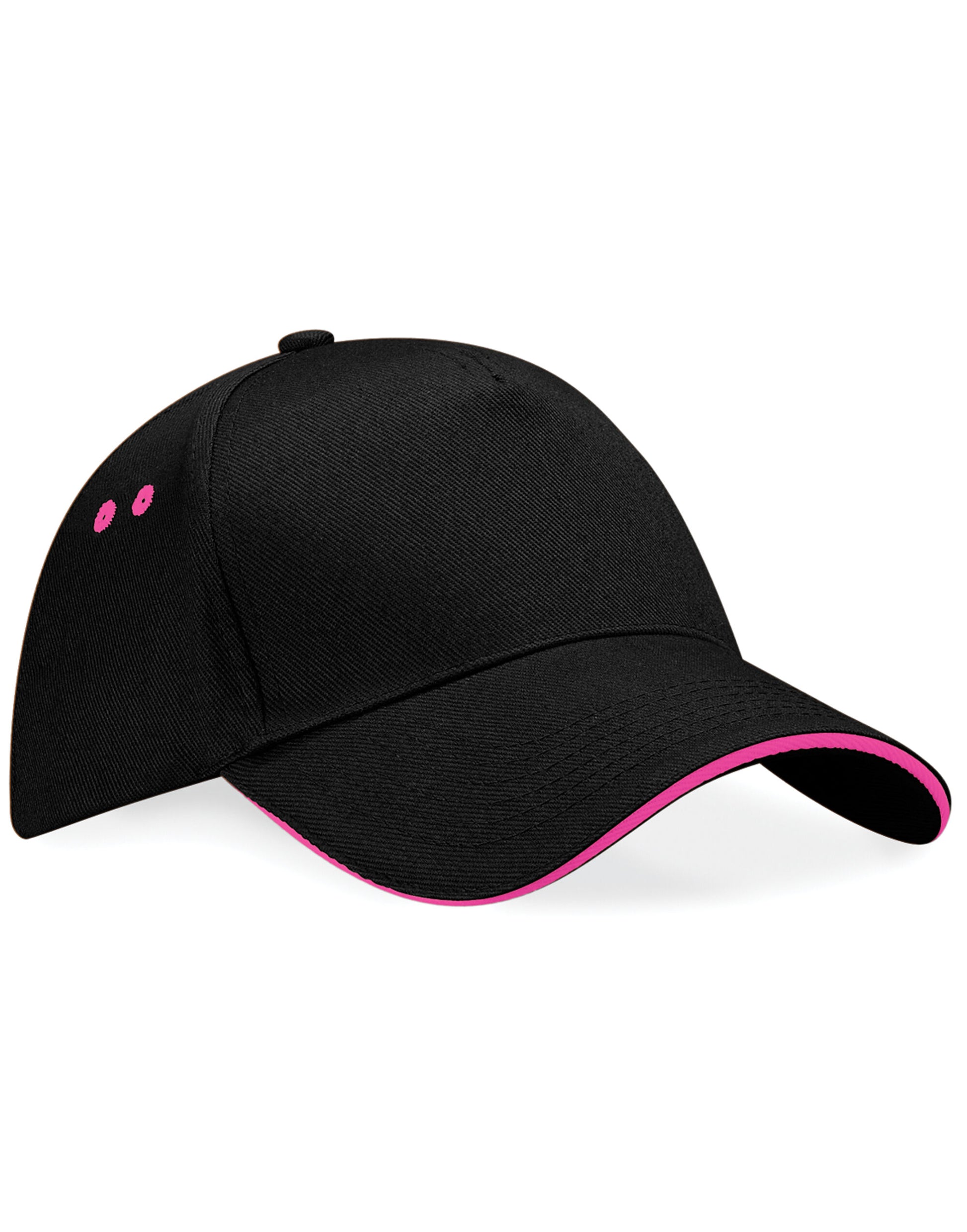 Ultimate 5 Panel Cap Sandwich Peak - Black/Fuchia