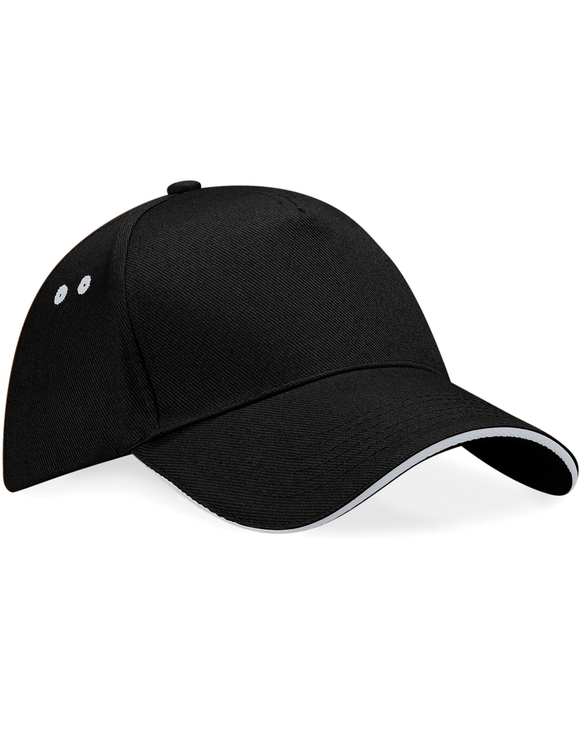 Ultimate 5 Panel Cap Sandwich Peak - Black/Light Grey