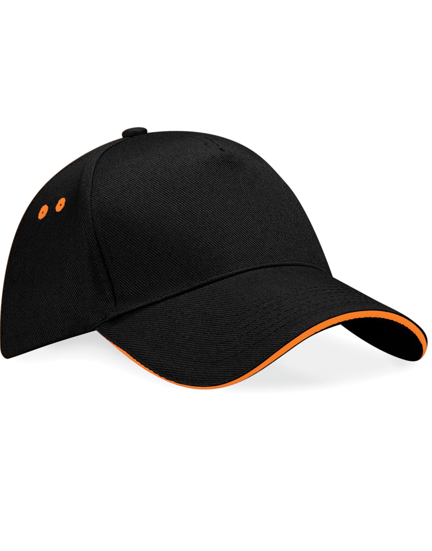 Ultimate 5 Panel Cap Sandwich Peak - Black/Orange