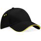 Ultimate 5 Panel Cap Sandwich Peak - Black/Yellow