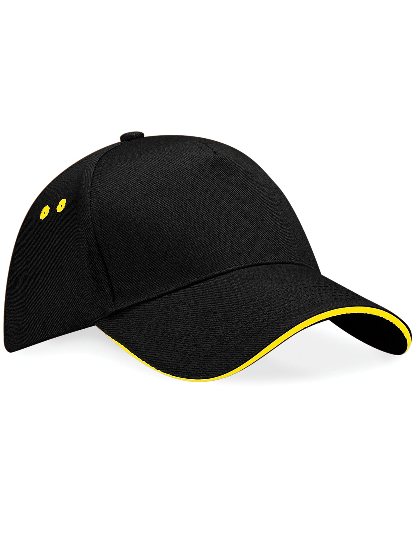 Ultimate 5 Panel Cap Sandwich Peak - Black/Yellow