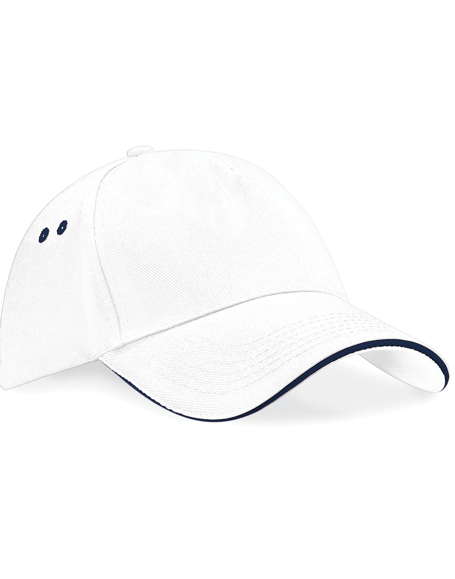 Ultimate 5 Panel Cap Sandwich Peak - White/French Navy