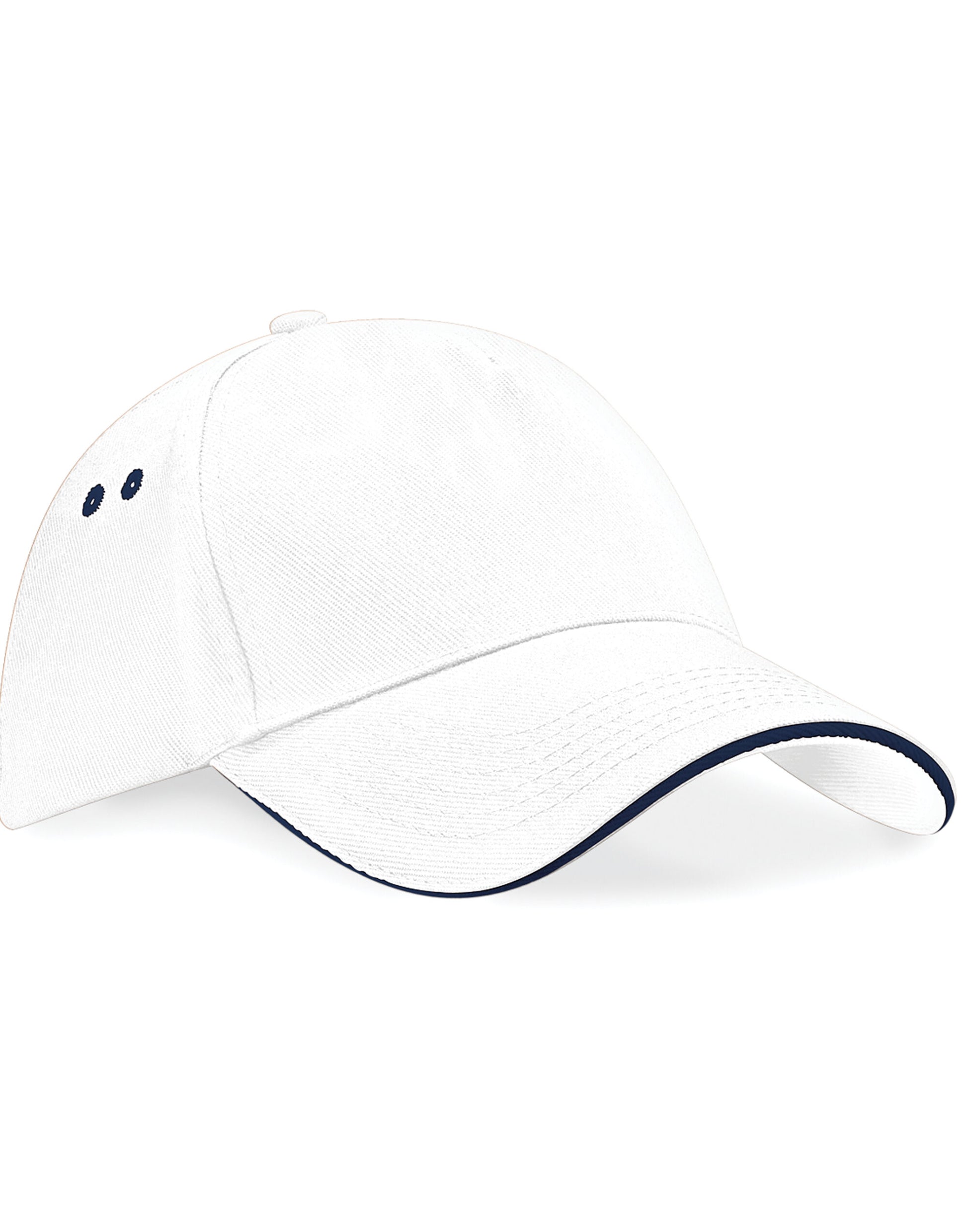 Ultimate 5 Panel Cap Sandwich Peak - White/French Navy
