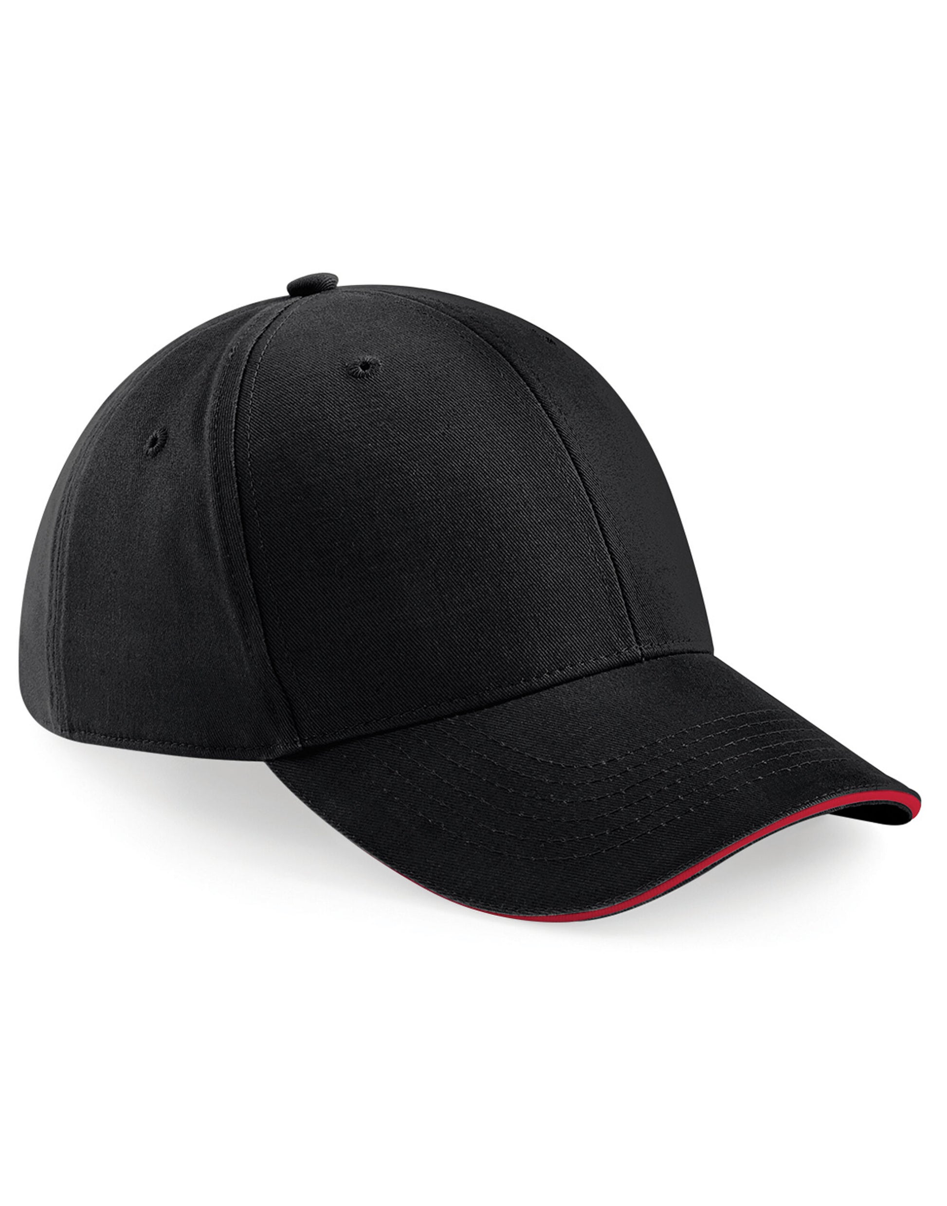 Athleisure 6 Panel Cap - Black/Classic Red