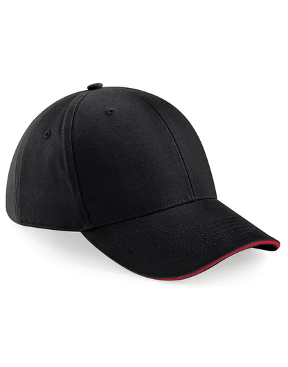 Athleisure 6 Panel Cap - Black/Classic Red