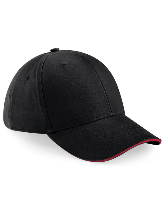 Athleisure 6 Panel Cap - Black/Classic Red