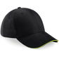 Athleisure 6 Panel Cap - Black/Lime Green