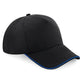 Authentic 5 Panel Cap - Piped Peak - Black/bright Royal