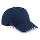 Authentic 5 Panel Cap - Piped Peak - French Navy/Bright Royal/White