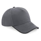 Authentic 5 Panel Cap - Piped Peak - Graphite Grey/Black