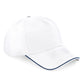 Authentic 5 Panel Cap - Piped Peak - White/French Navy
