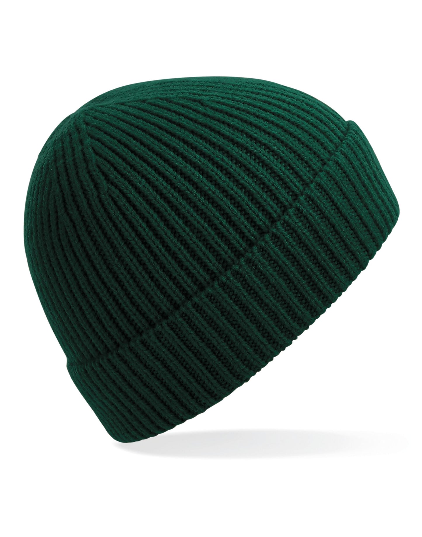 Engineered Knit Ribbed Beanie - Bottle Green