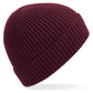 Engineered Knit Ribbed Beanie - Burgundy
