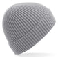 Engineered Knit Ribbed Beanie - Light Grey