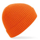 Engineered Knit Ribbed Beanie - Orange