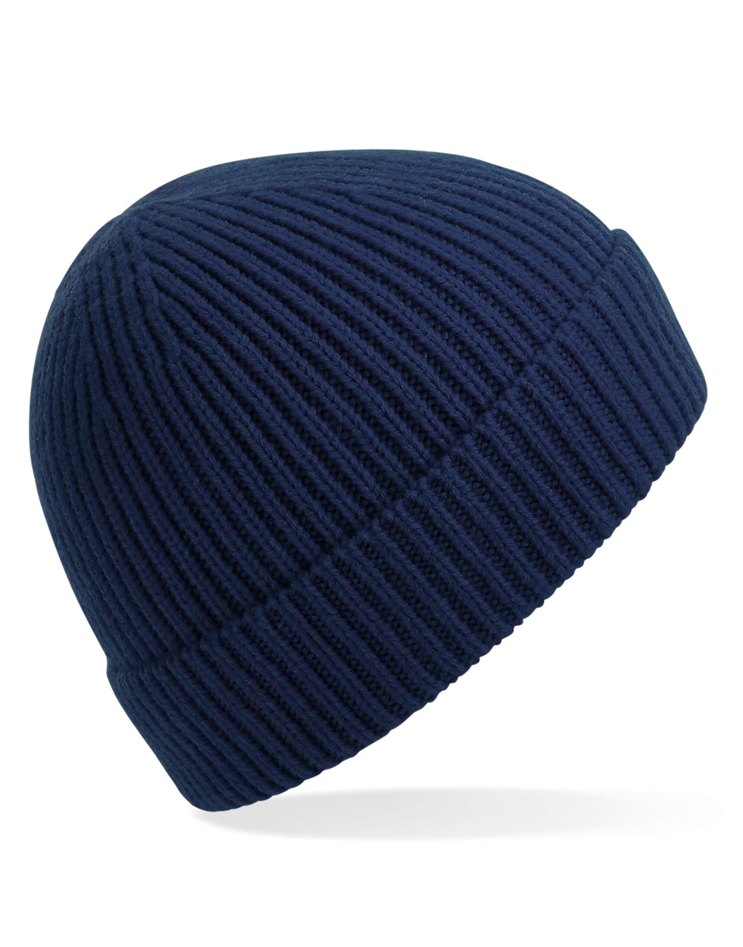 Engineered Knit Ribbed Beanie - Oxford Navy