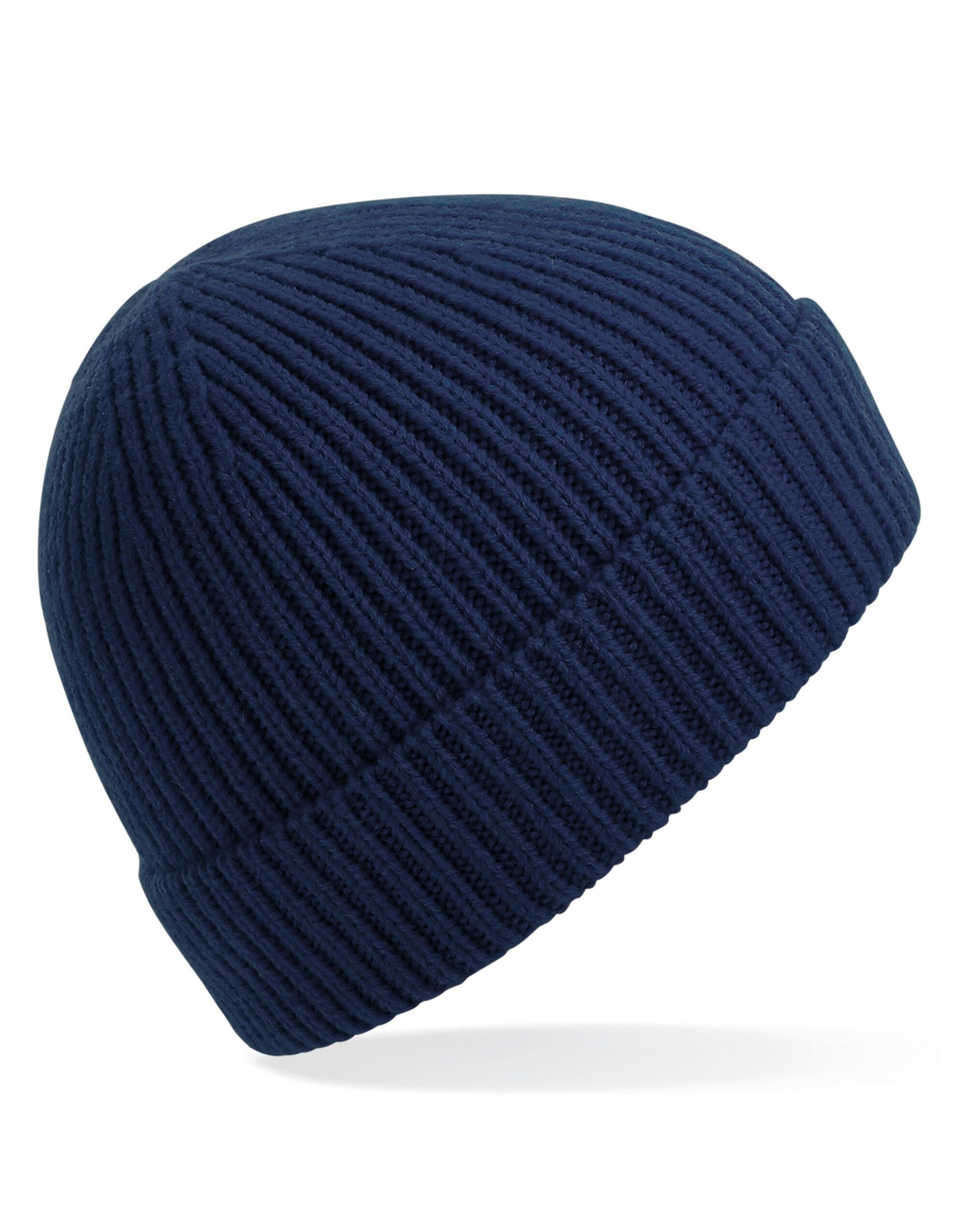 Engineered Knit Ribbed Beanie - Oxford Navy
