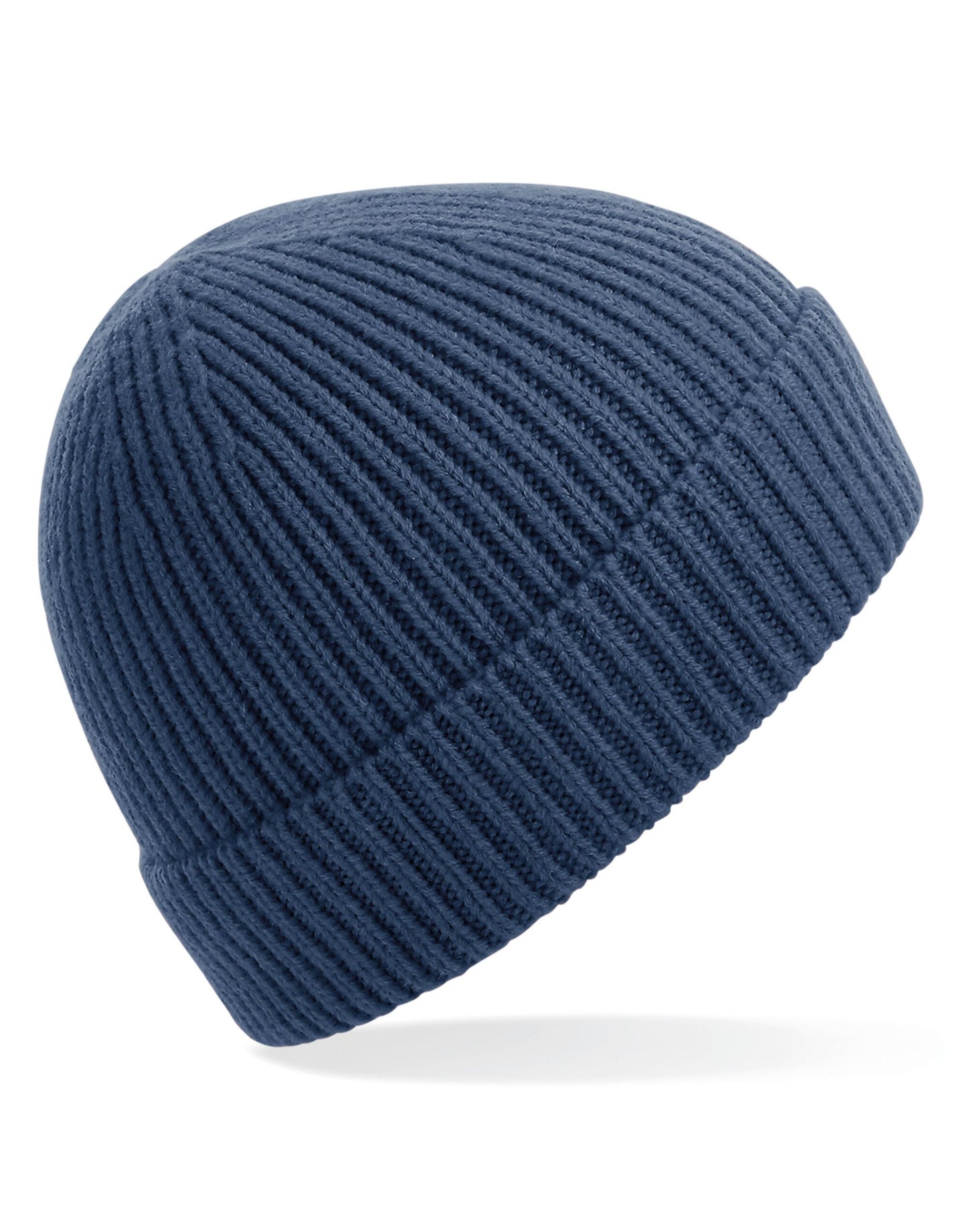 Engineered Knit Ribbed Beanie - Steel Blue