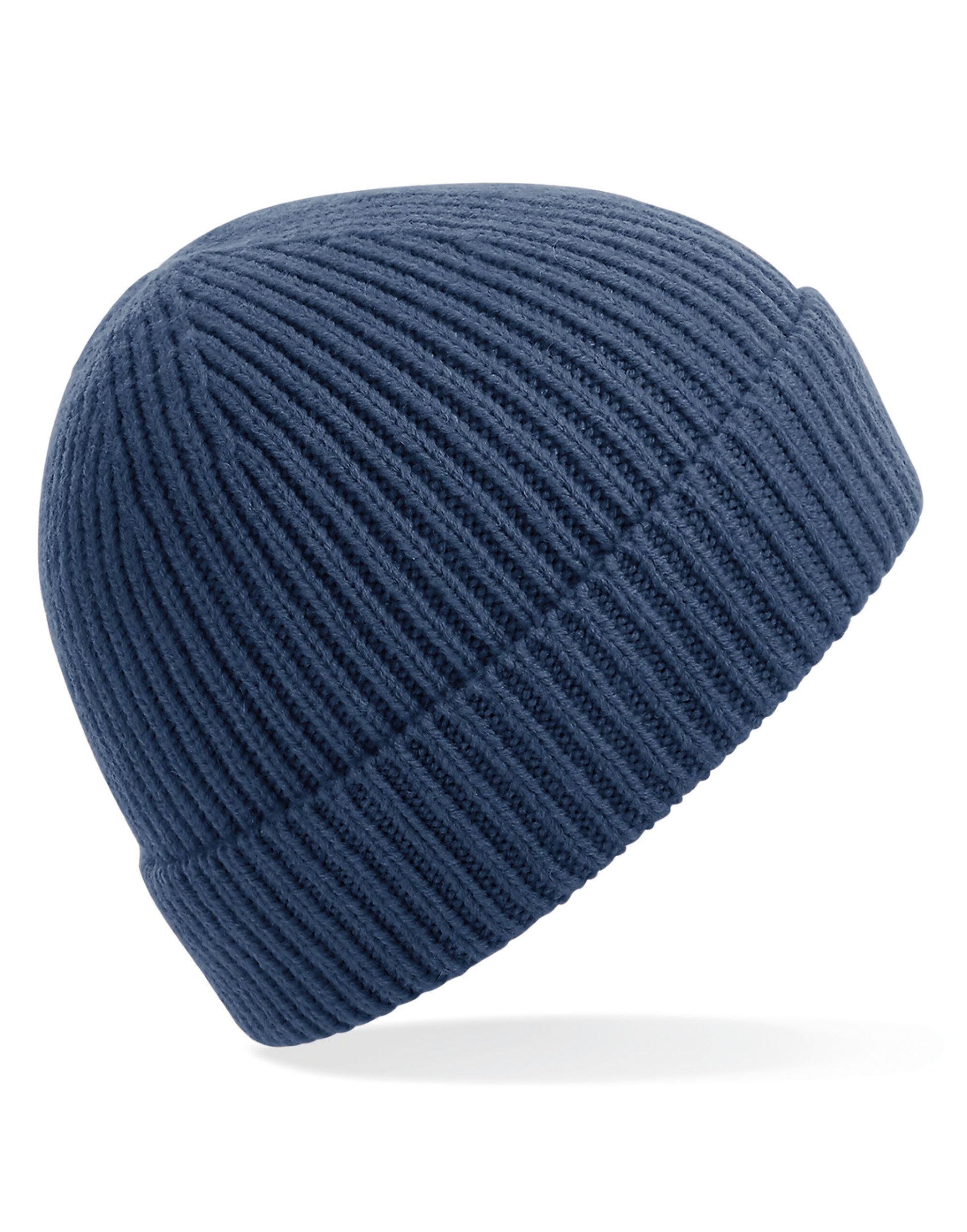 Engineered Knit Ribbed Beanie - Steel Blue