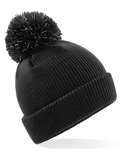 Junior Reflective Bobble Beanie - Black