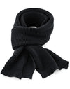 Classic Waffle Knit Scarf - Black