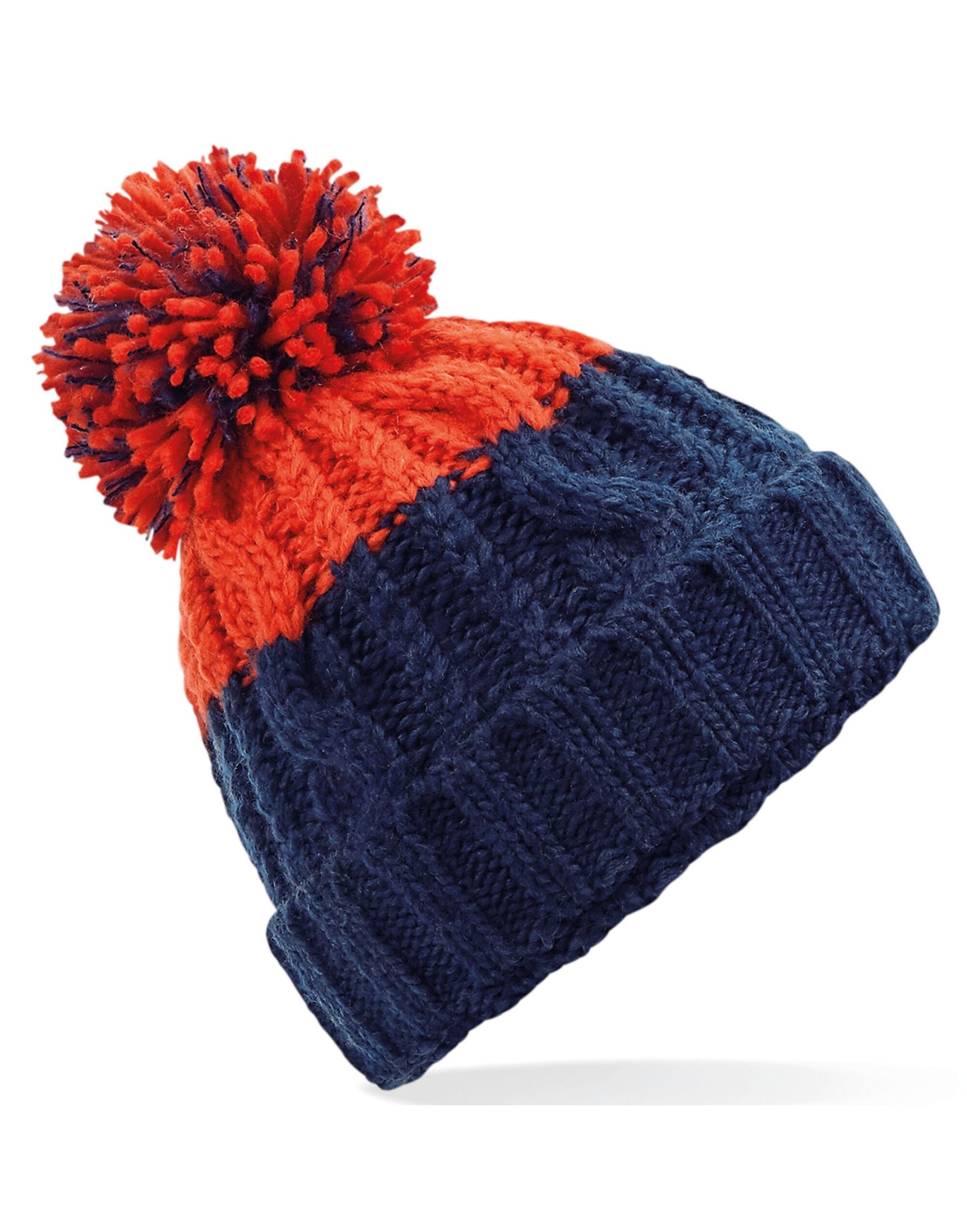Apres Beanie - Oxford Navy/ Fire Red