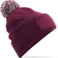 Snowstar® Patch Beanie - Burgundy/Off White