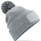 Snowstar® Patch Beanie - Heather Grey/black