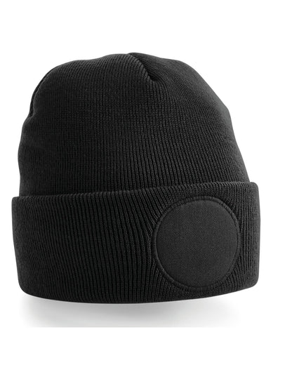 Circular Patch Beanie - Black