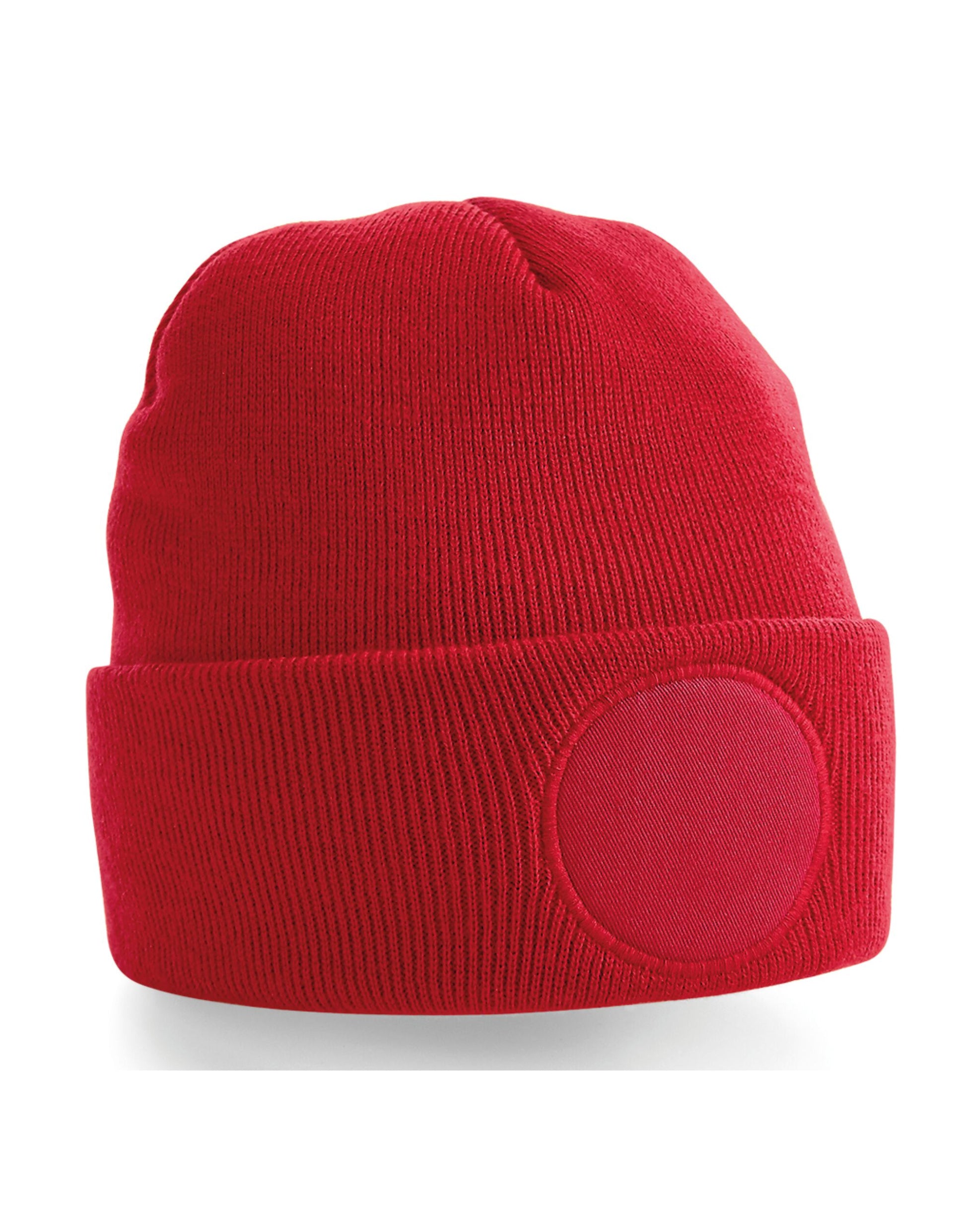 Circular Patch Beanie - Classic Red