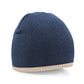 Two-Tone Pull On Beanie - French Navy/Stone