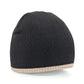 Two-Tone Pull On Beanie - Black/Stone
