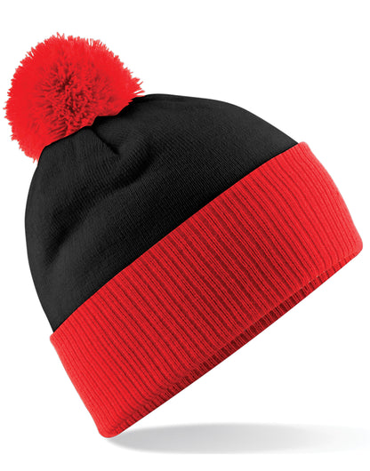 Snowstar® Two-Tone Beanie - Black/Bright Red