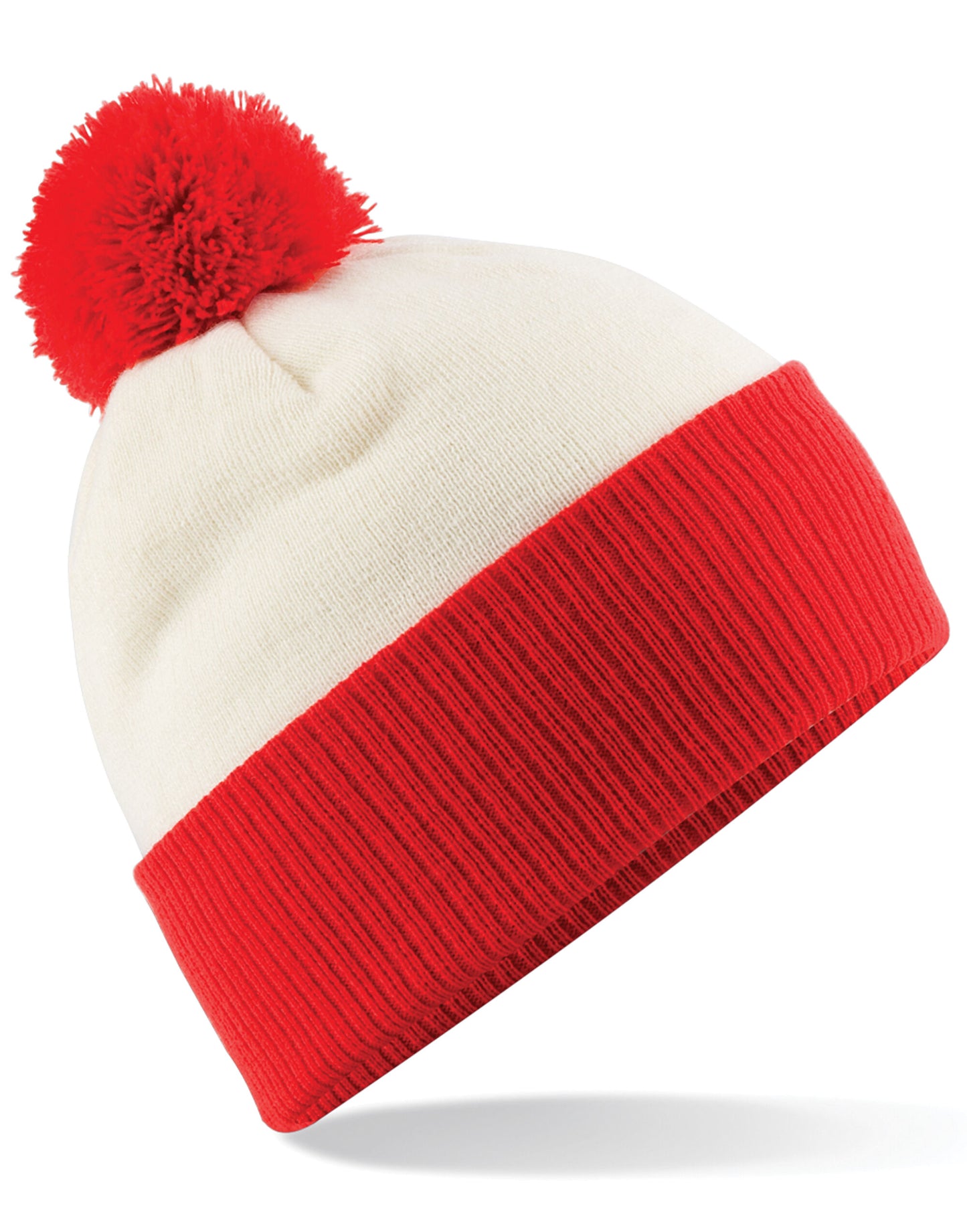 Snowstar® Two-Tone Beanie - Off White/ Bright Red