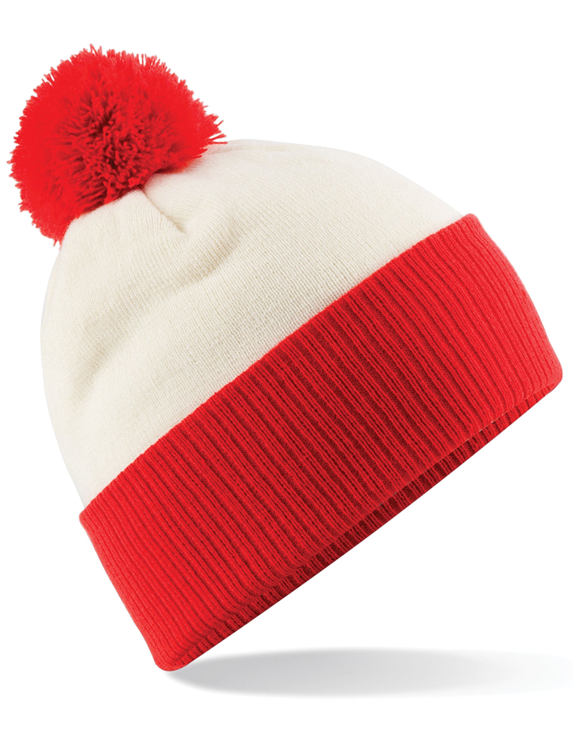Snowstar® Two-Tone Beanie - Off White/ Bright Red